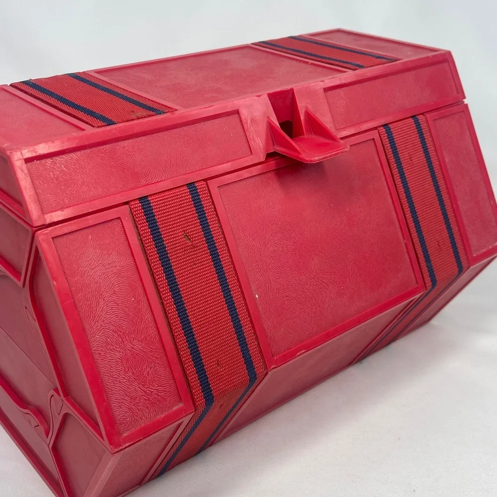 Vintage Rolykit S-11 Red Hexagonal Rolling Storage Organizer Dutch Design Box